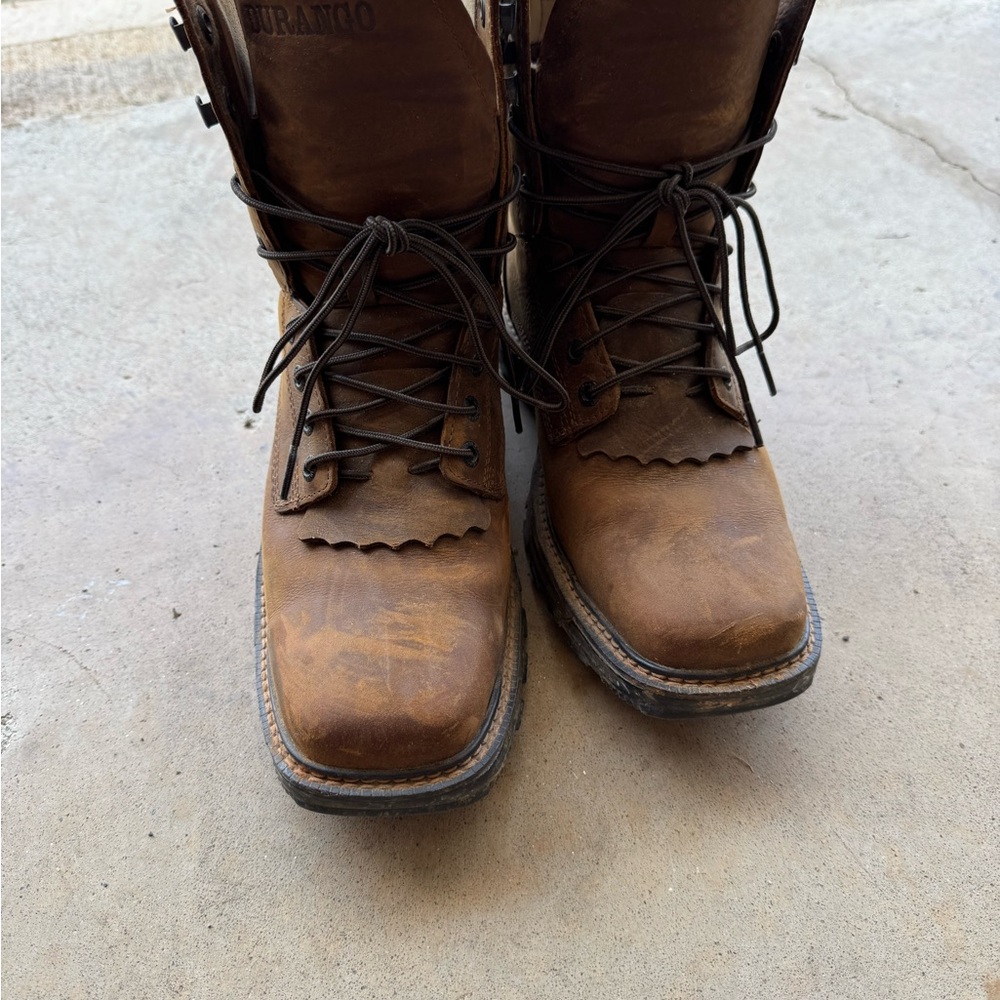 Durango Brown Leather Boots Rugged Mid-Calf Design